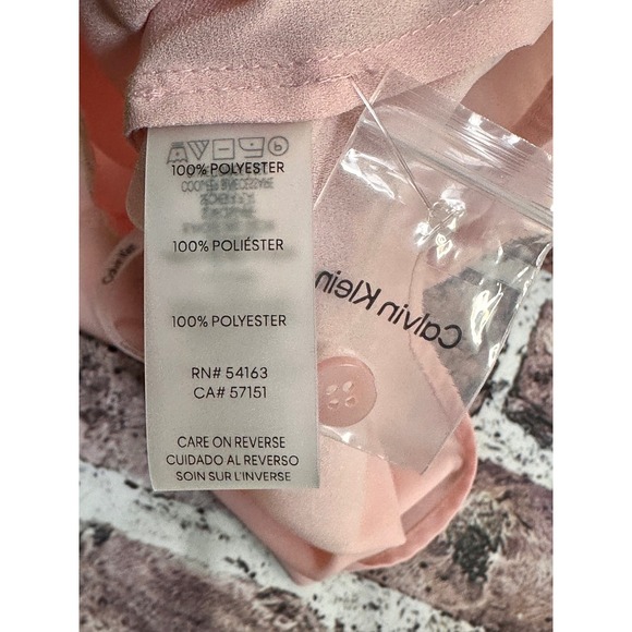 Calvin Klein Pink Ruffle Front Short Sleeve Collared Blouse Top Plus 2X NWT - Picture 8 of 12